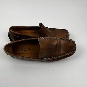 ECCO Vegetable Tanned Brown Leather Slip-On Loafers Shoes Size 43 EU 9 US